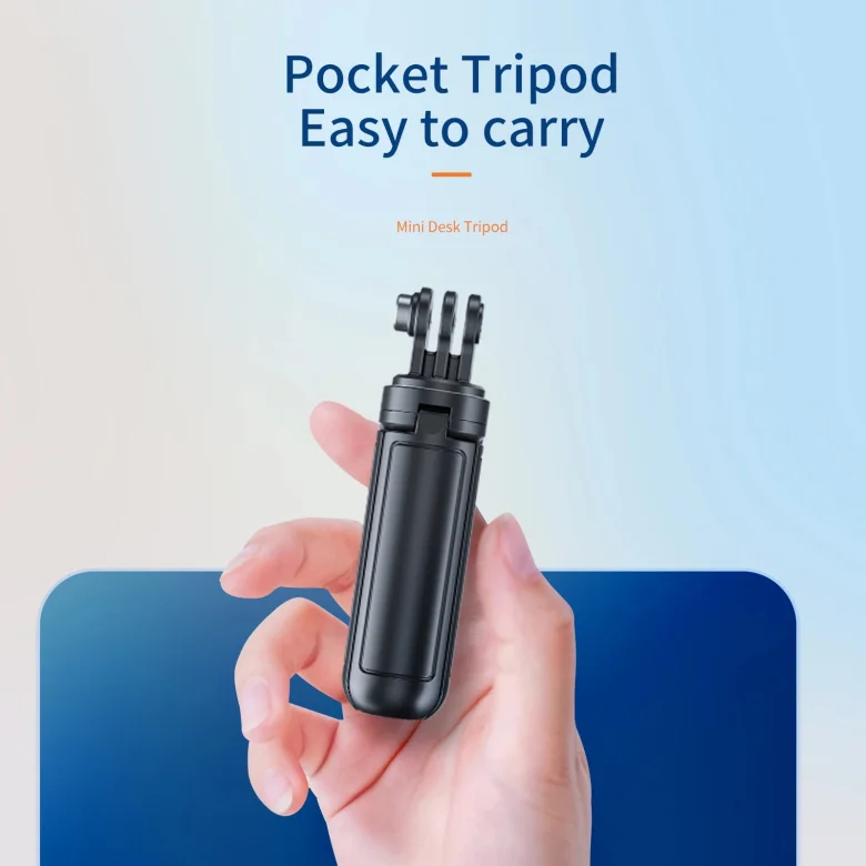 Câmera Mini Selfie Vara Extensível Tripé Estável Parafuso para Gopro Hero 10 Insta360 One x2 x Xiaomi yi Câmeras Fran16bk - Image 2