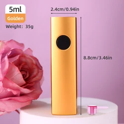 Compact 5ml Leak - Proof Square Perfume Spray Bottle - Elegant Reusable Travel Atomizer - Metal (Golden)