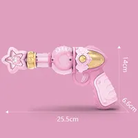 Girls Toy Gun Pink Magic Gun Electric Model Rotate with Sounds Light Cannot Shoot for Baby Kids Birthday Gifts 2