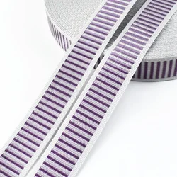Reflective Nylon Webbing Strap for Crafting & Safety Accessories (WhitePurple)