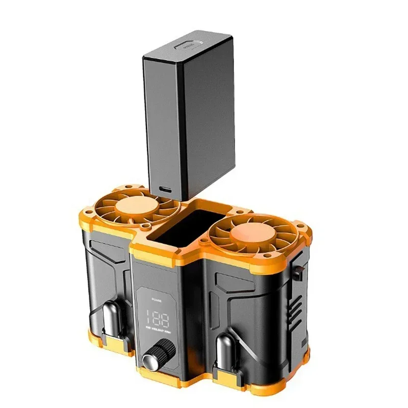 New Waist Mounted Fan Dual Air Outlet Detachable Battery Portable Clip On High-temperature Outdoor Exercise Fan Gift