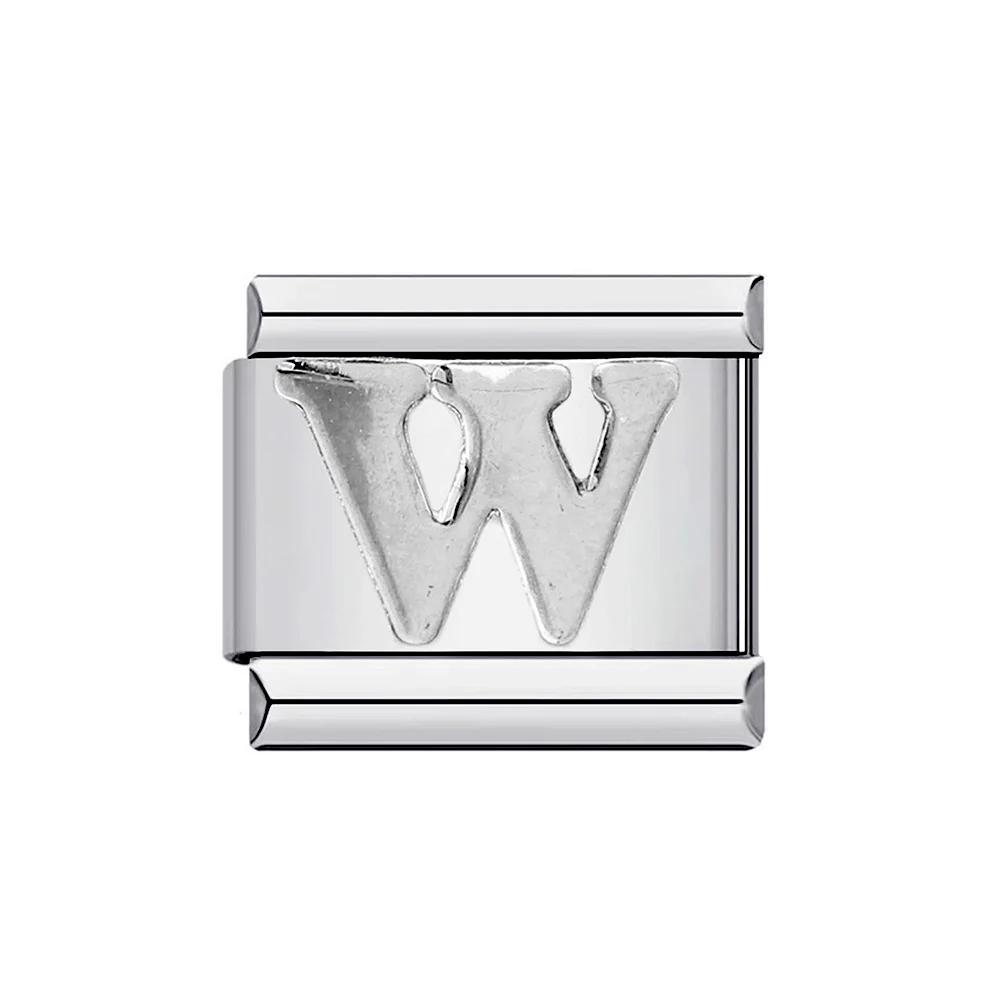 Silver 26-Letter A-Z Custom Charm Bracelet in Italian Stainless Steel