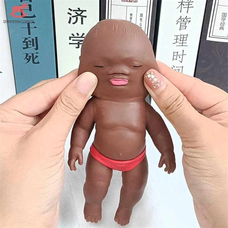 

Cute Funny Black Baby Doll Pinch Decompression Toys Creative Soft Squeeze Slow Rebound Toy Relaxed Relief Party Tricky Toys Gift