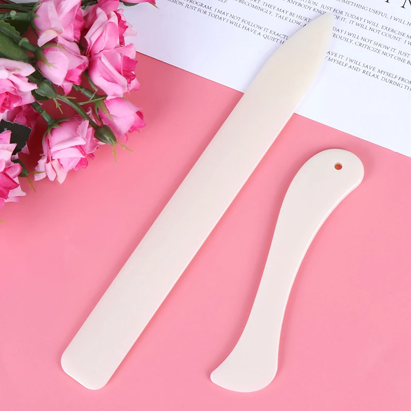 Bone Folder Tools 2Pcs Folder Paper Creaser Tool Plastic Bone Scoring Folding Creasing Scrapbooking DIY Handmade Bookbinding Cards Tool