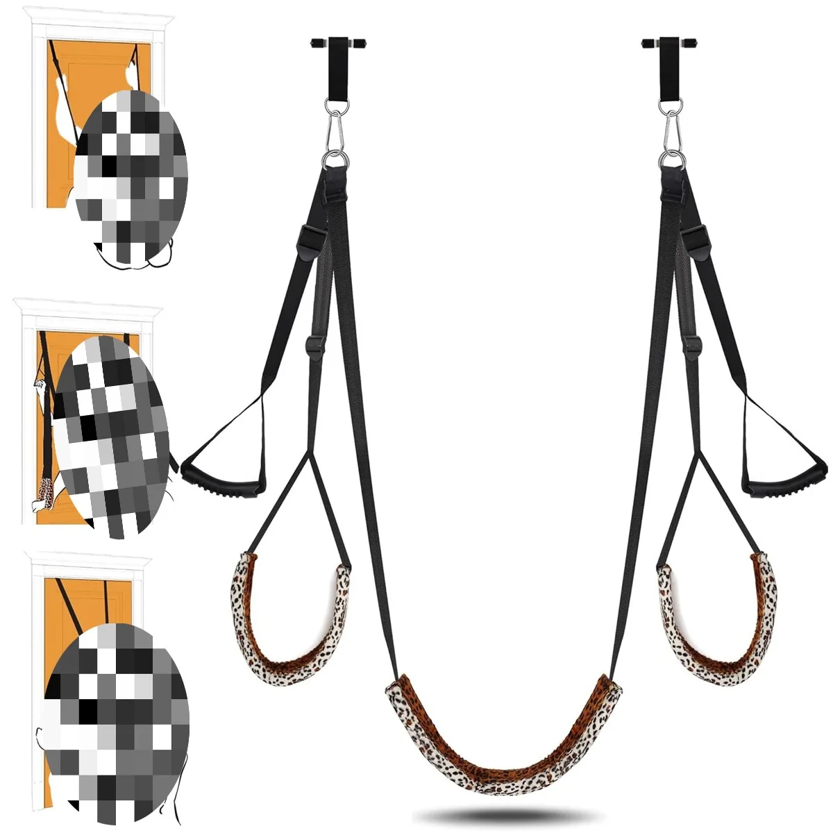 Exotic Suspend Mat New Door Sex Swing Leopard Cushion Condole Belt Sex Swings For Couples BDSM Women's Sext Toy Adult Toys 18+
