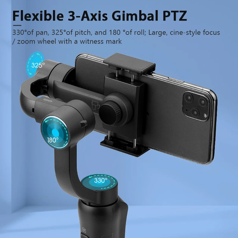 

S5 3-Axis Handheld Gimbal Phone Stabilizer Cellphone Video Record Vlog Live For Smartphone for iPhone 13 Xiaomi Huawei Samsung