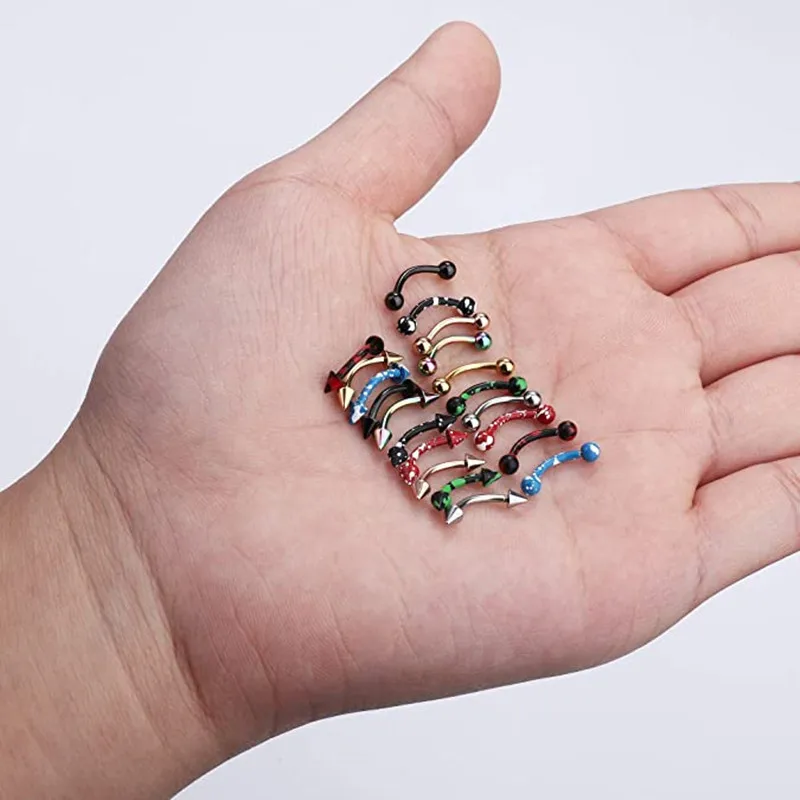 Mix Eyebrow Piercing Set 2/5/10Pcs Body Piercing Jewelry