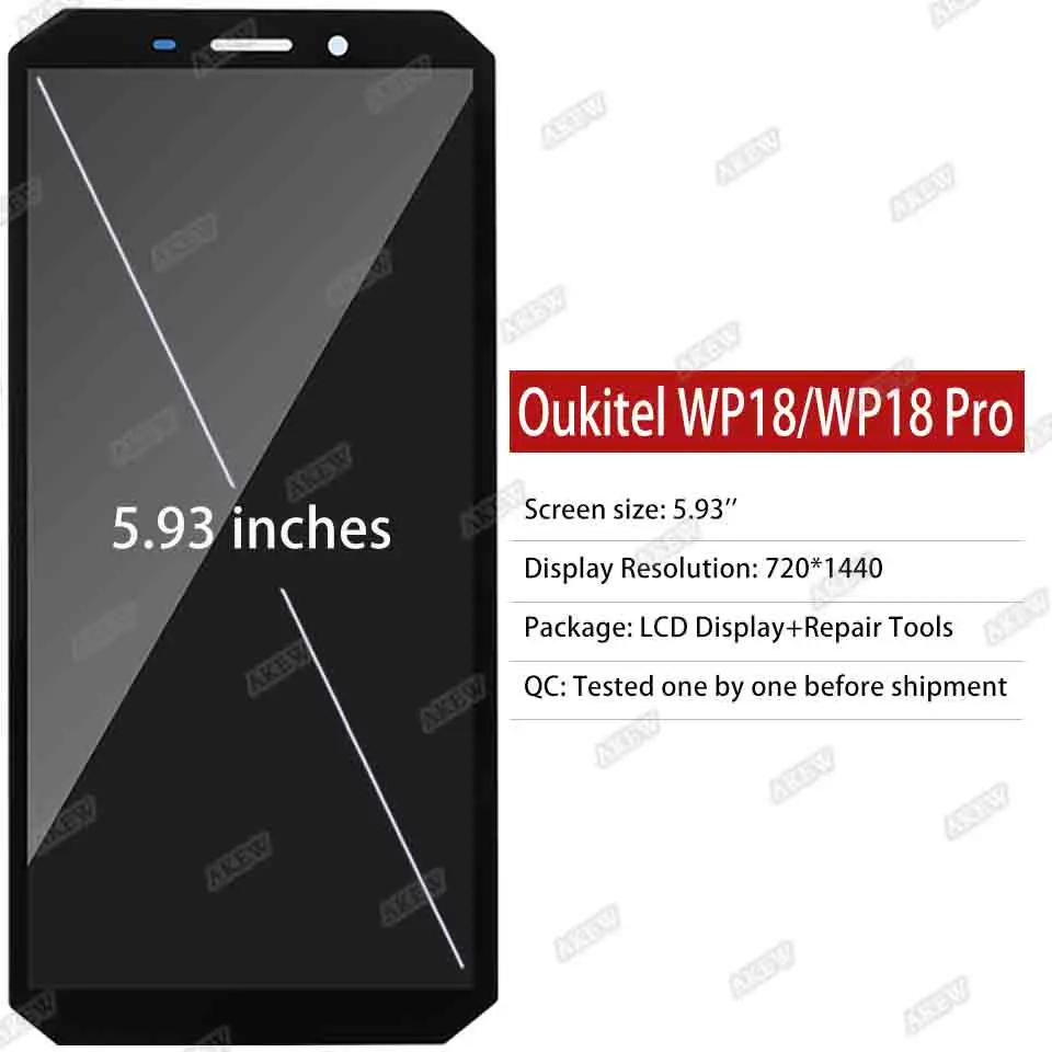 NB+ Display Digitizer Sostituzione Dello Schermo LCD Touch Screen Per Oukitel WP18 6.9 pollice 2022 Obiettivo In Vetro Completo Montaggio Nero Senza Cornice con Strumenti