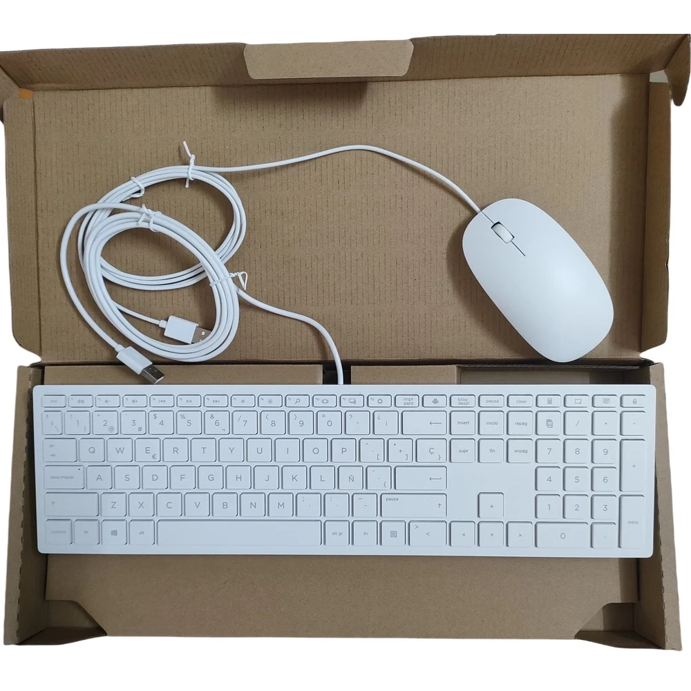 Kabelgebundenes USB-Tastatur- und Maus-Set mit spanischem Layout TPC-P001K TPC-P001M für HP Laptop- und Desktop-Computer_voghion.com