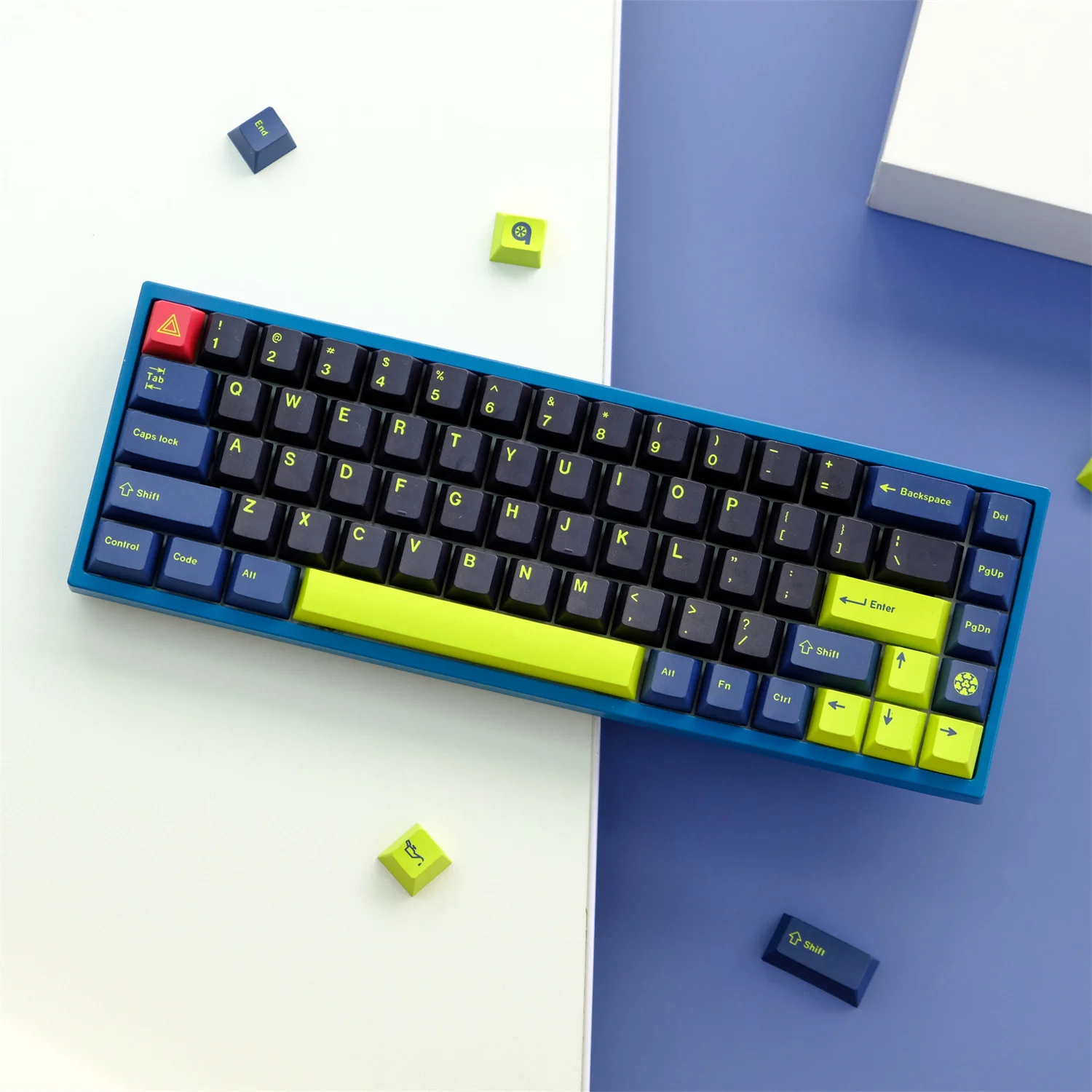 Chaves Conjunto Gmk Noite Corredor Keycaps Pbt Tintura Sublimação Chave Tampões Cherry Perfil Keycap para Keychron q1 q2 k2 Anne Gk64 Poker 129 - Imagem 2