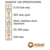 190 Amp 230V MIG Welder Kit 10ft gun & work cable Contact Tips & Welding Guide Easy Setup & Control Reliable Performance 2