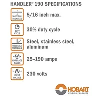 190 Amp 230V MIG Welder Kit 10ft gun & work cable Contact Tips & Welding Guide Easy Setup & Control Reliable Performance 2
