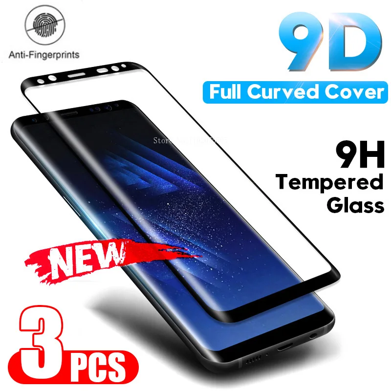 

3PCS Curved Tempered Glass for Samsung S23 S22 S21 Ultra S10 S9 S8 S20 Plus Screen Protector for Samsung Note 20 Ultra 10 9