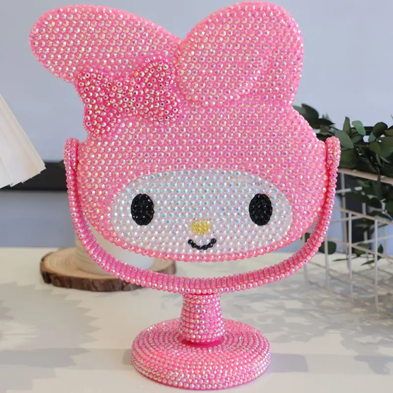 

Kawaii Crystal Vanity Mirror, Cartoon Shiny Rhinestones, Beauty Handheld Mirror, Pink Girl Flip, Girlfriend Birthday Gift