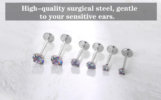 Palline Ricambio Per Piercing 3mm In Acciaio Inox 316L - 50 Pezzi 16G Per Labbro, Trago E Altro - Foto 3