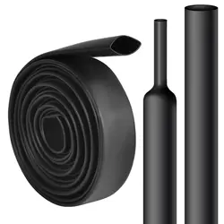 Durable Black Heat Shrink Tubing for Wire Protection and Insulation (Black)