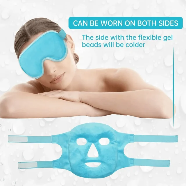 Gel Cooling Ice Face Eye Mask Facial Mask Hot Cold Compress Pack Gel Beads Cold Face Eye Mask Ice Pack,Compress Sleeping FaceSPA 2