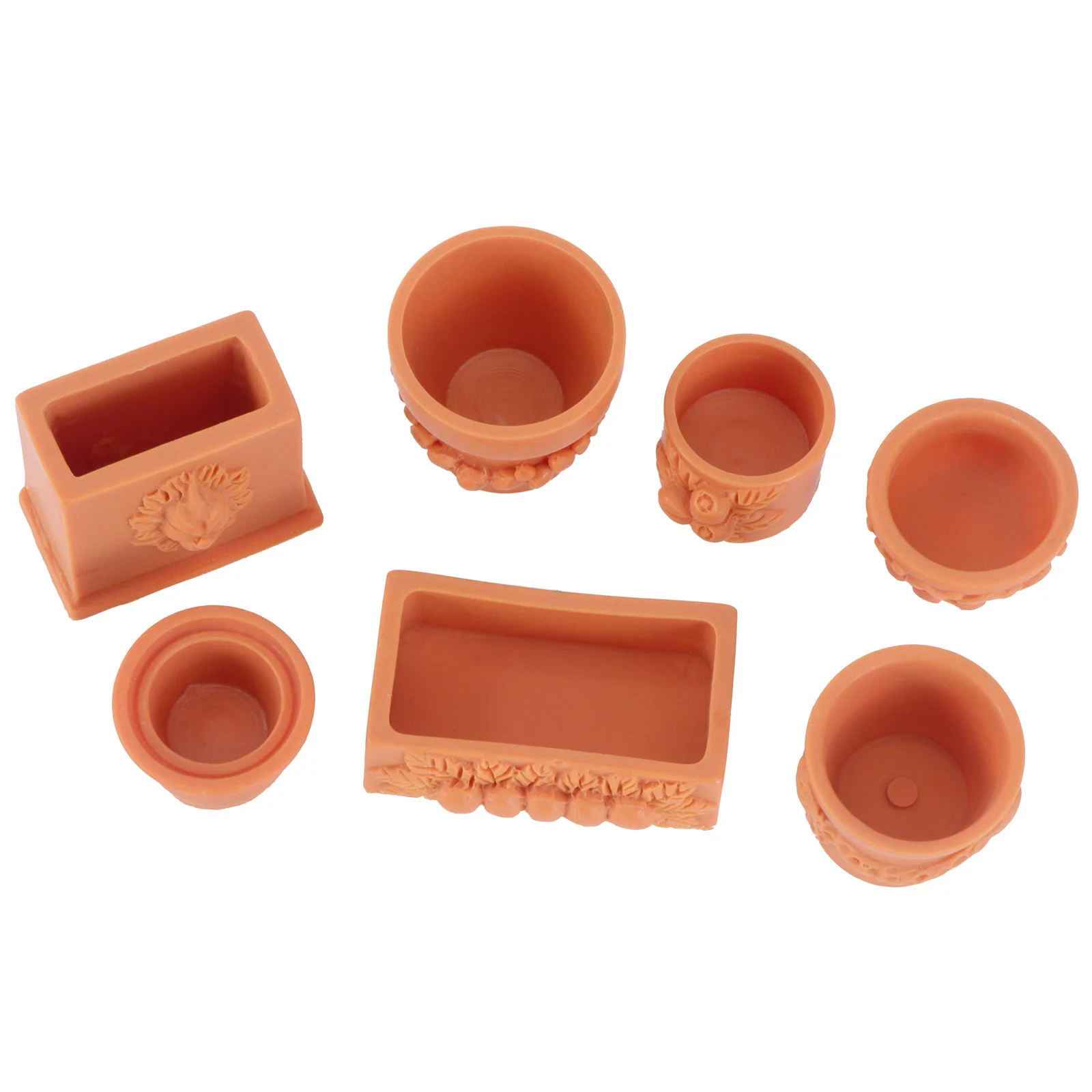 

7 Pcs Mini Simulation Flower Pot Bonsai Ornament Home Decor Model Flowerpot Glass