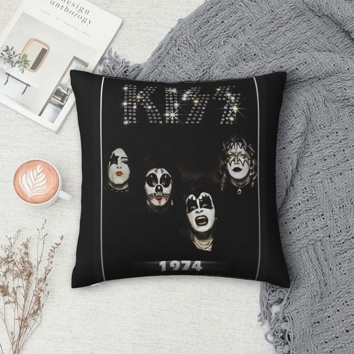 KISSRockBandPillowCover1974AlbumCuteFunPillowCaseSoftDesign