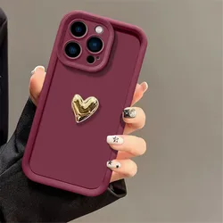 Luxury 3D Love Heart Matte Soft Silicon Phone Case - OPPO A15S (3)