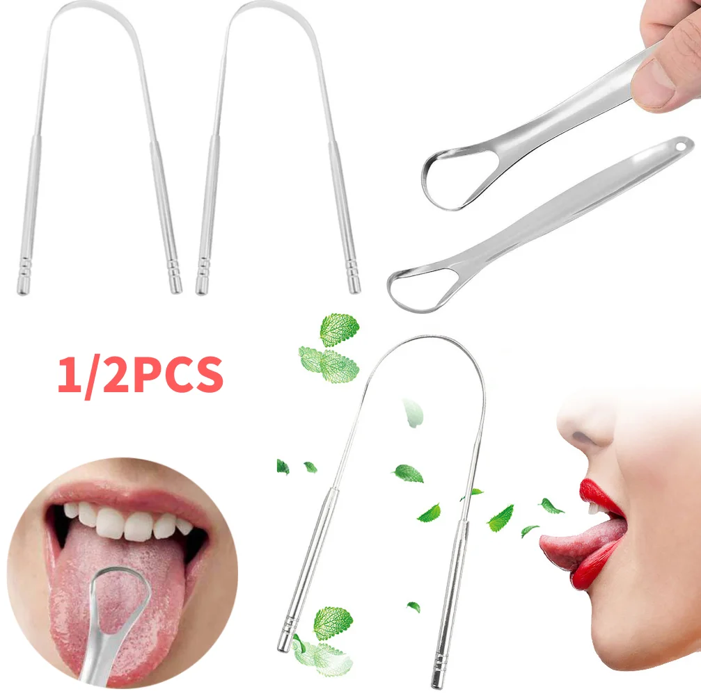 Tongue Scraper, 4 Pack Medical Grade Metal Stainless Steel Tongue Scraping  Tools Kit with Dual Scraping Heads & Antiskid Grip Handle for Adults and  Kids - with Case