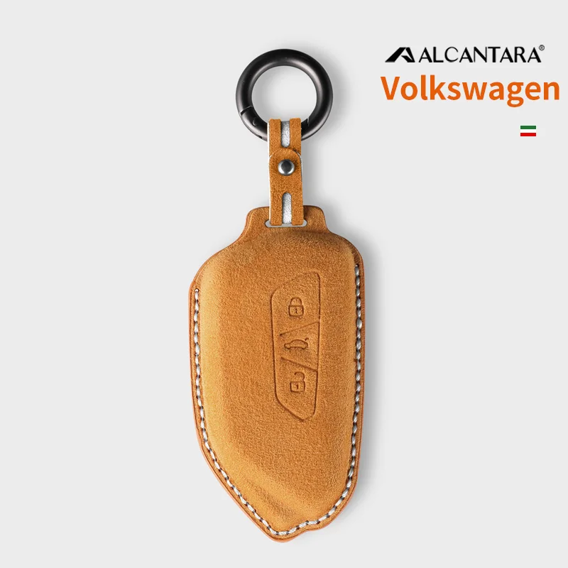 

Alcantara Car Key Case Cover Holder Key Shell Buckle For VW Volkswagen Golf 8 Tuang X ID4 ID6 ID3 Talagon Lamando L