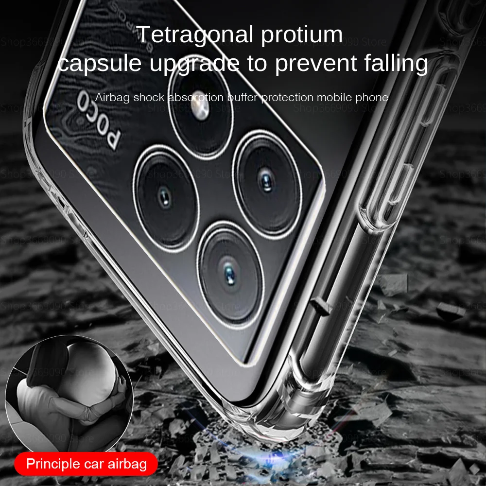 Phone Case Phone Protector Cover Camera Protector Case Camera Lens Protector Case Clear Camera Protection Phone Case For Xiaomi Poco X6 Pro 5G Soft TPU Silicon Shockproof Back Shell Poko Little X6 Pro X 6 x6Pro