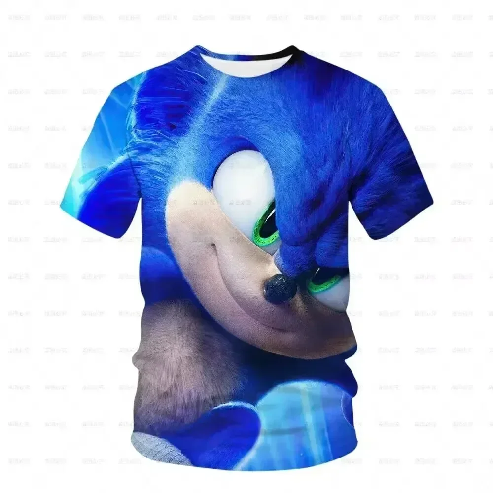 New Cartoon Anime Tshirt Kids Clothing Boys Girls Cartoon Game Boy Boys Sonic 3D Printing Clothes Summer Children T-shirt Tops 5