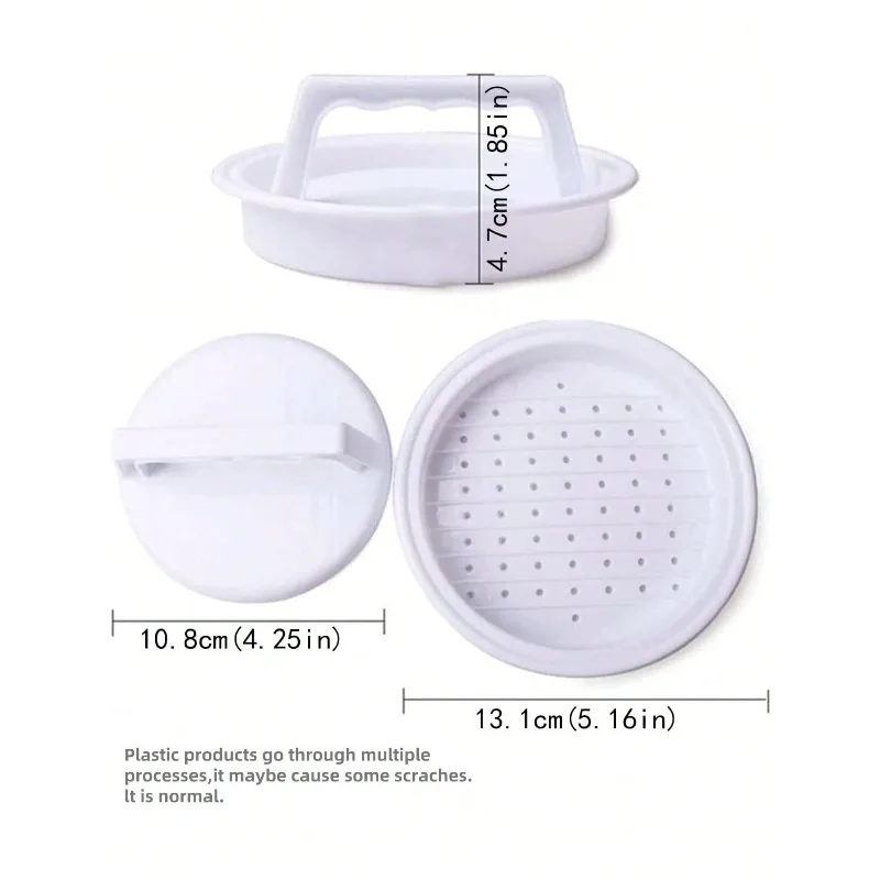 3-in-1 Burger Press Maker with Non-Stick Design - Stuffed Patty Mold for BBQ Grilling, Easy-Clean Kitchen Tool Accessory