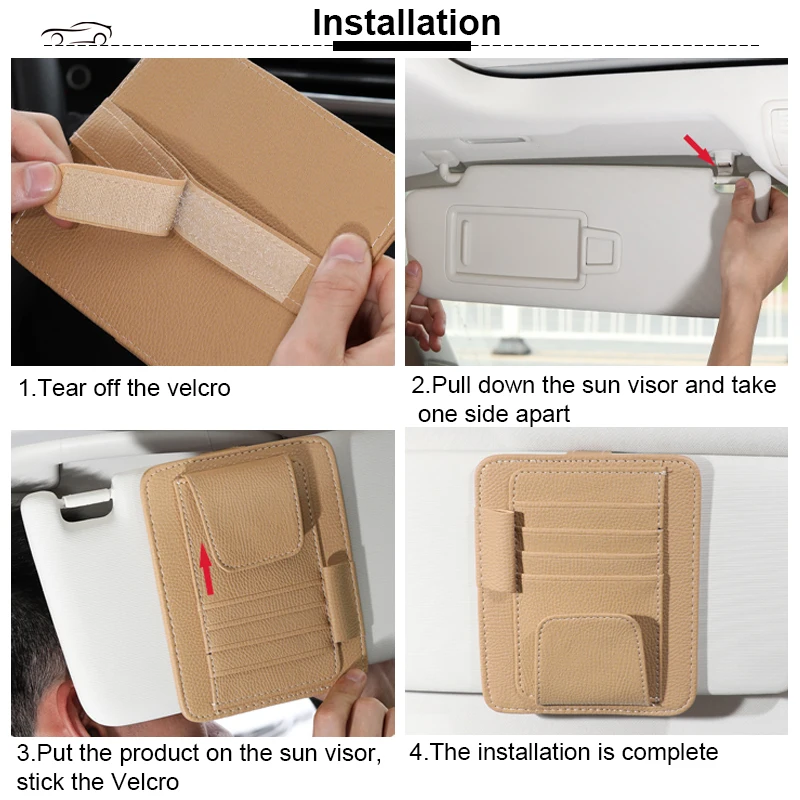 car visor storage bag Car Sun Visor Storage Bag Car Glasses Clip Car Interior Supplies 12.5*15CM Business Card Holder Bill Holder
