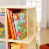 EdQ Rotating Book Display - Birch: Spinning Plywood Storage Bookshelf with Acrylic Windows for Kids Classroom, Playroom, 3