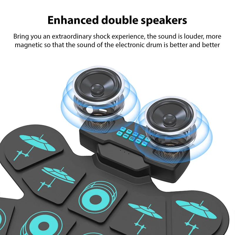Electronic Drum Set Portable Drum Pad Virtual Drum Kit 9 Pads