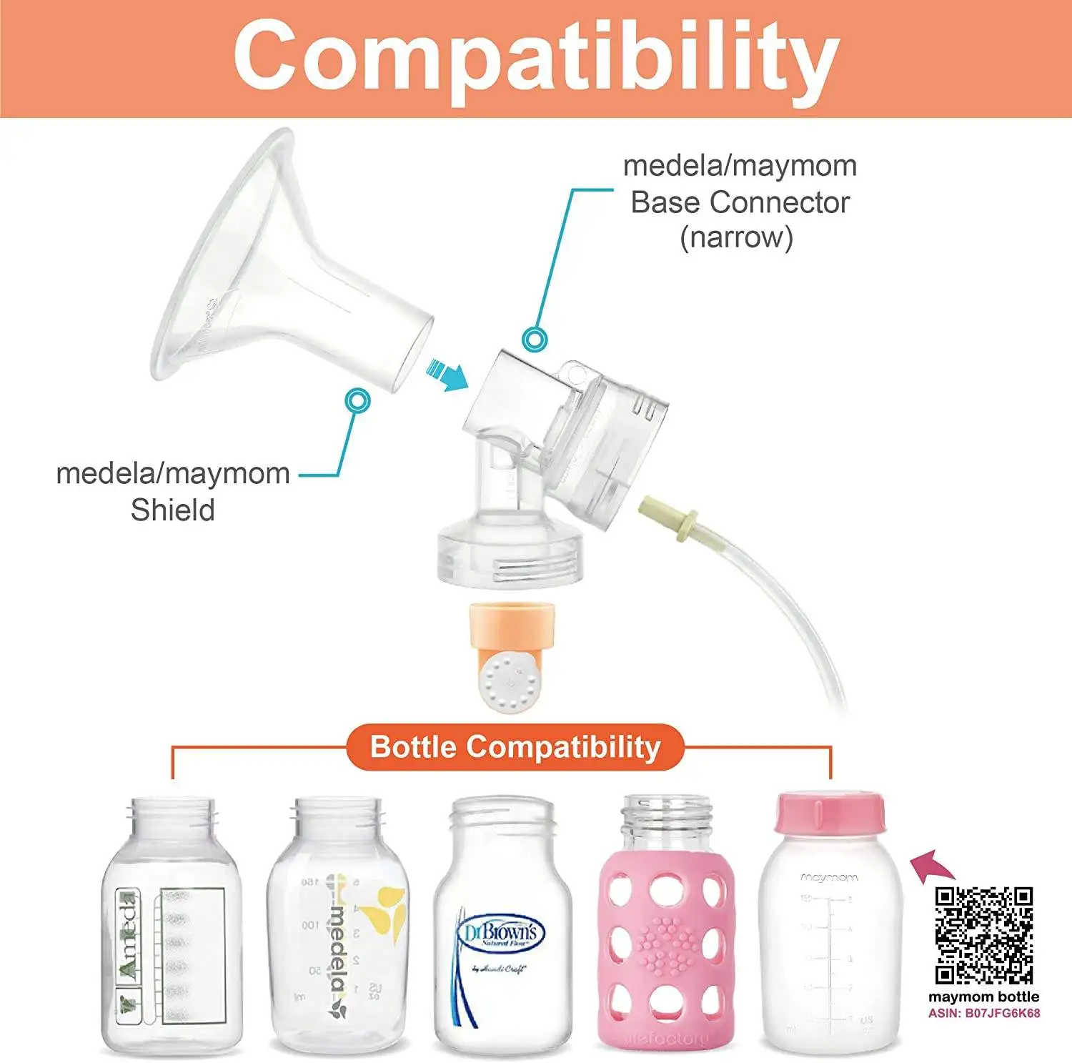 Compatible with Spectra Breast Pump accessories PP Flange 15mm 17mm 19mm 21mm BPA Free Food Grade Shield can size