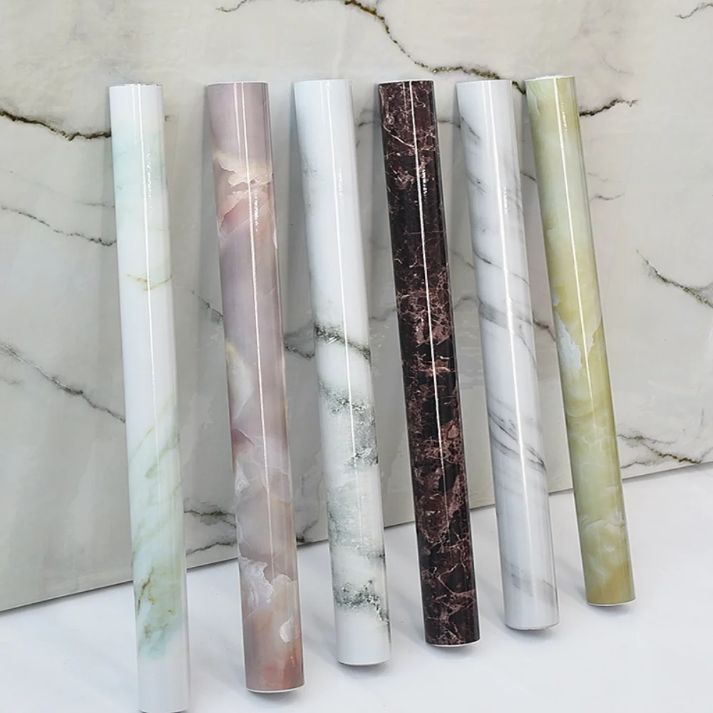 

Kitchen Bathroom Imitation Marble Wallpapers Waterproof Oil-proof Self-adhesive Ceramic Tile Cabinet Stove Countertop Stickers