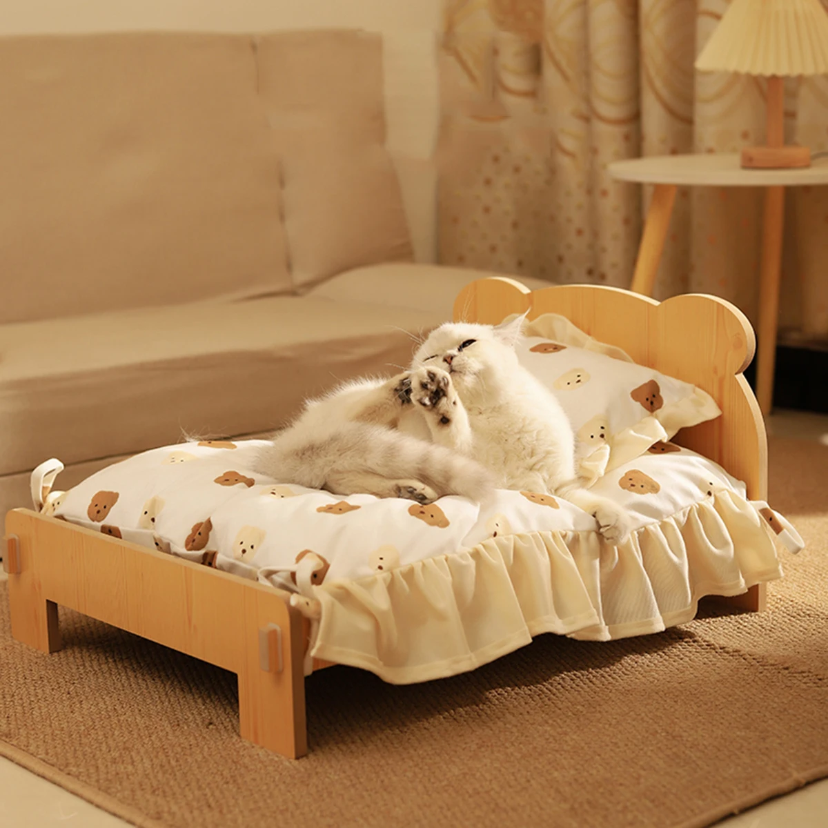 Wooden Cat & Dog Bed 3