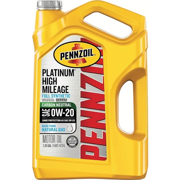 

Pennzoil Платиновое полное синтетическое моторное масло с высоким пробегом 0W-20 для транспортных средств на расстоянии более 75 тыс. (5 кварт, одна)