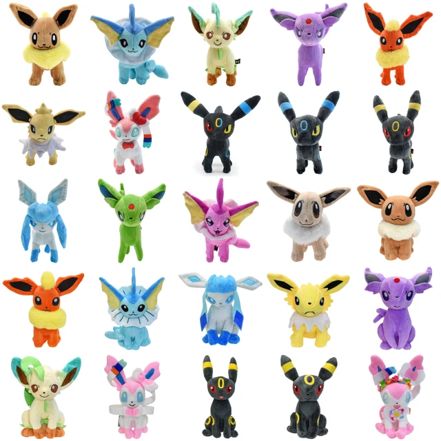 30 Styles Pokemon Eevee Pulsh Toys Shiny Sylveon Jolteon Glaceon Vaporeon  Stuffed Dolls Umbreon Espeon Leafeon Anime Model Gifts - AliExpress