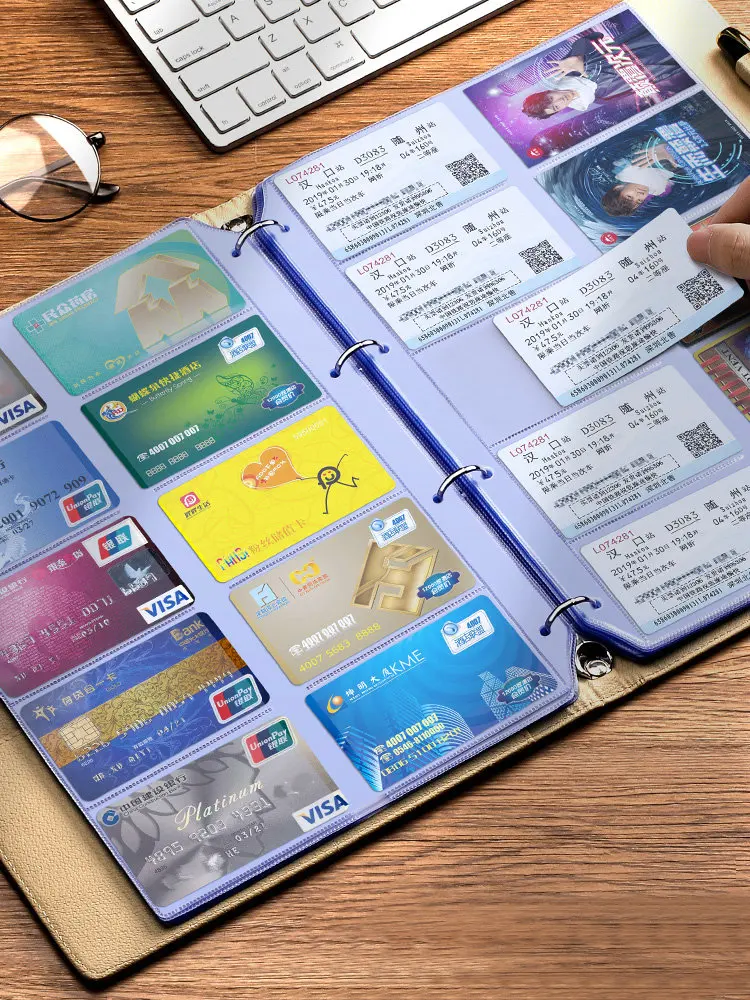 Large Capacity Business Card Holder Book 1000/600/400/360 Slot Business Card Organizer PU Leather Name Book Binder A4