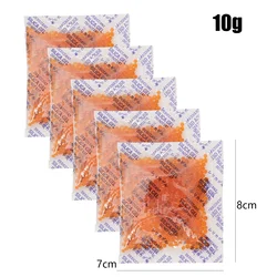 Orange Waterproof Moisture Absorber Dehumidifier with Color - Indicative Silica Gel Beads - 5PCS (50g) (10g per pack)