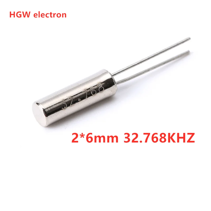 10pcs 2*6MM 32.768KHz 32768KHZ 32.768K 12.5PF 10PPM Frequency Resonator Oscillator Quartz Crystal Cylender