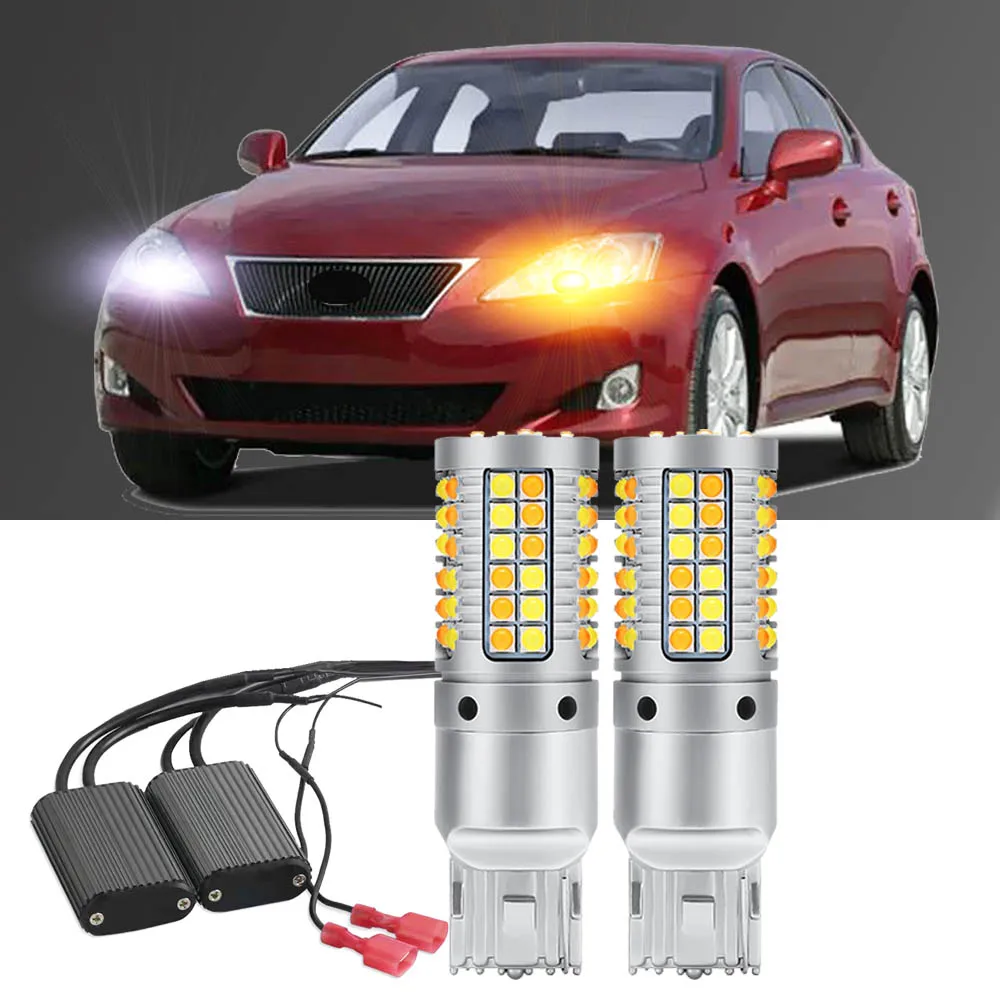 

2Pc Canbus For Lexus IS 250 IS250 XE20 2007-2014 Switchback Yellow Front Turn Signal + White Drl Daytime Running Lght