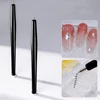 2pcs Nail Suction Steel Ball Magnetic Pen Black Handle Strong Suction Iron Stone Nail Art Pen High Precision Magnetite Nail Tool 5