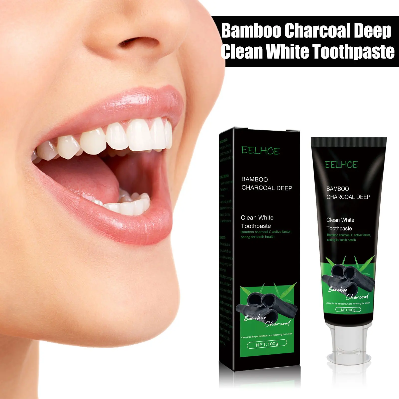 Bamboo Charcoal Toothpaste Yellow Teeth Bad Breath Remover Dark Teeth Brightening Cleaning Tooth Stain Gums Repair Toothpastes