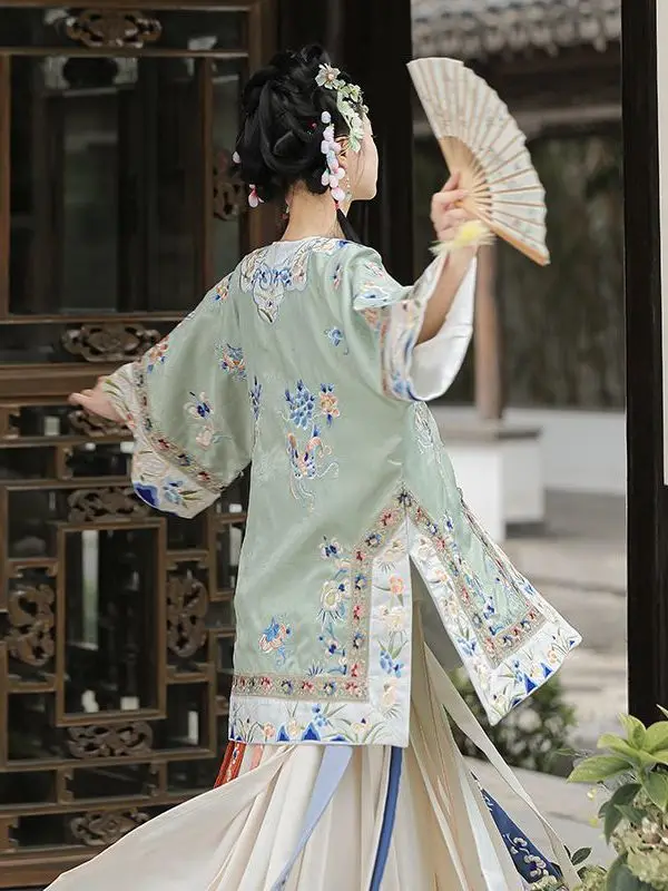 Hanfu Hui Originele Hanfu Vrouwelijke Oude Kostuum Zomerjurk Kant Borduurwerk Super Fee Chinese Traditionele Kostuum-crème kleur, M, CN (Crème Kleur Cn S