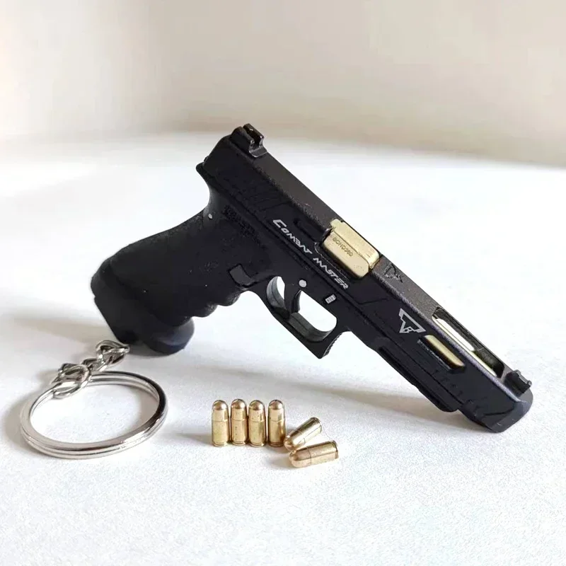 2024 NEW 1:3 G17 G34 TTI Taran Tactical Alloy Empire PUBG Mini Pistol Keychain Gun Fidget Shell Ejection Free Assembly 5