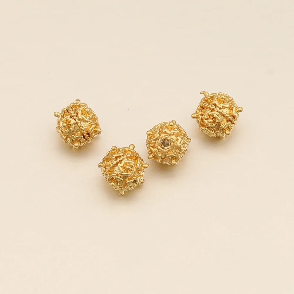 Cordial Design 7*7MM 100Pcs Jewelry Copper Bead/Round Shape/Genuine Gold Plating/Jewelry Findings & Components/DIY Hand Made - cordial