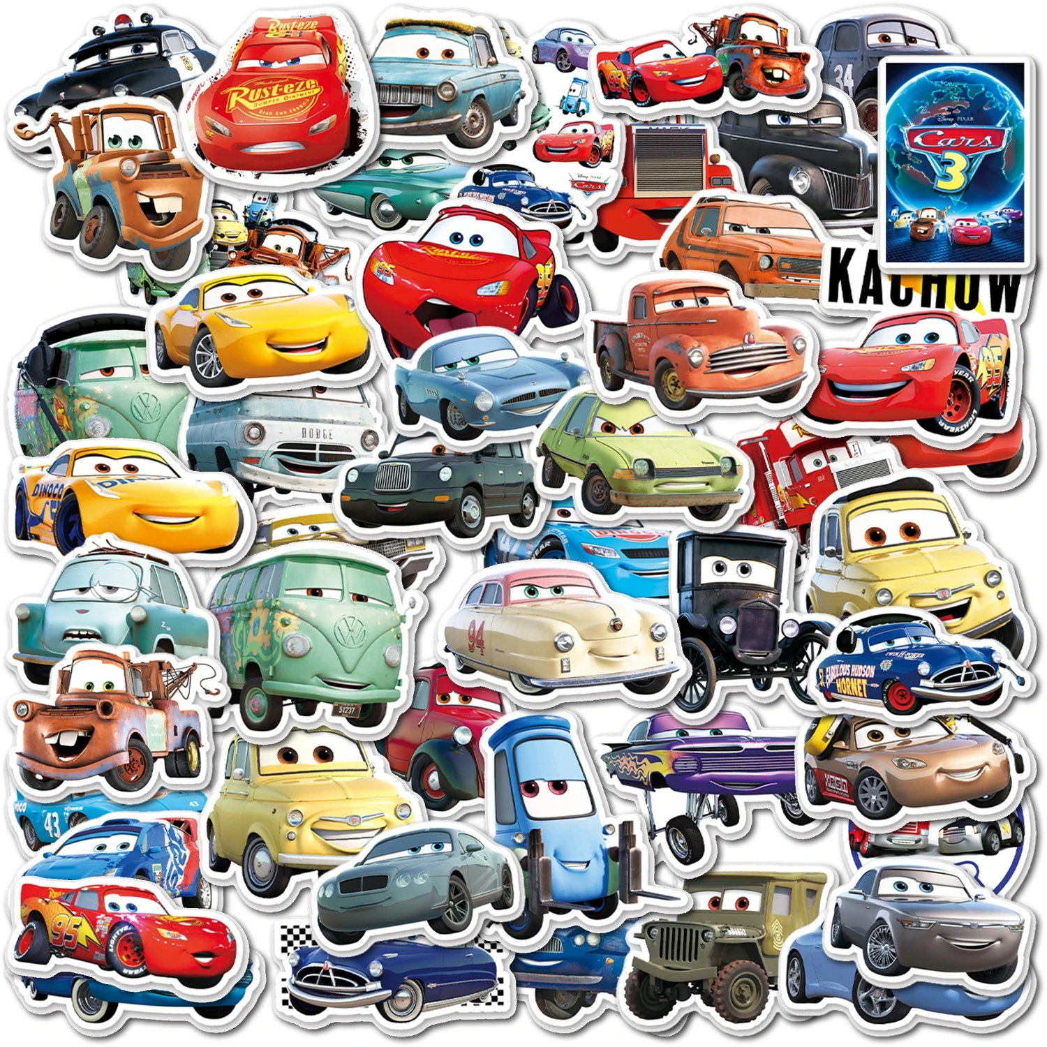 10/50Pcs Disney Cars Stickers Lightning Mcqueen Scrapbook Laptop Valigia Frigo Graffiti Phone Cartoon Kids Stickers Decalcomania Regalo