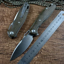 Twosun Brand Folding Pocket Knives Tactical Hunting D2 Blade Linen Handle with Clip Outdoor Tool Flipper Fast Open TS162L