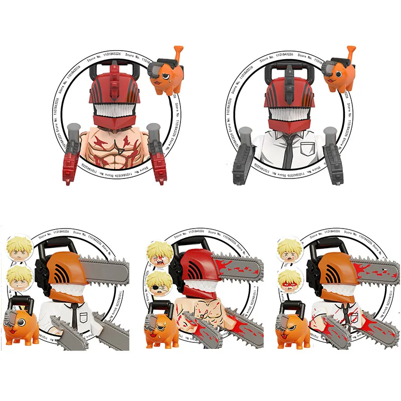 Blocos wm 2523 2524 homem motosserra denji pochita anime tijolos dos  desenhos animados mini figuras de brinquedo ação blocos de construção  montar brinquedos presentes