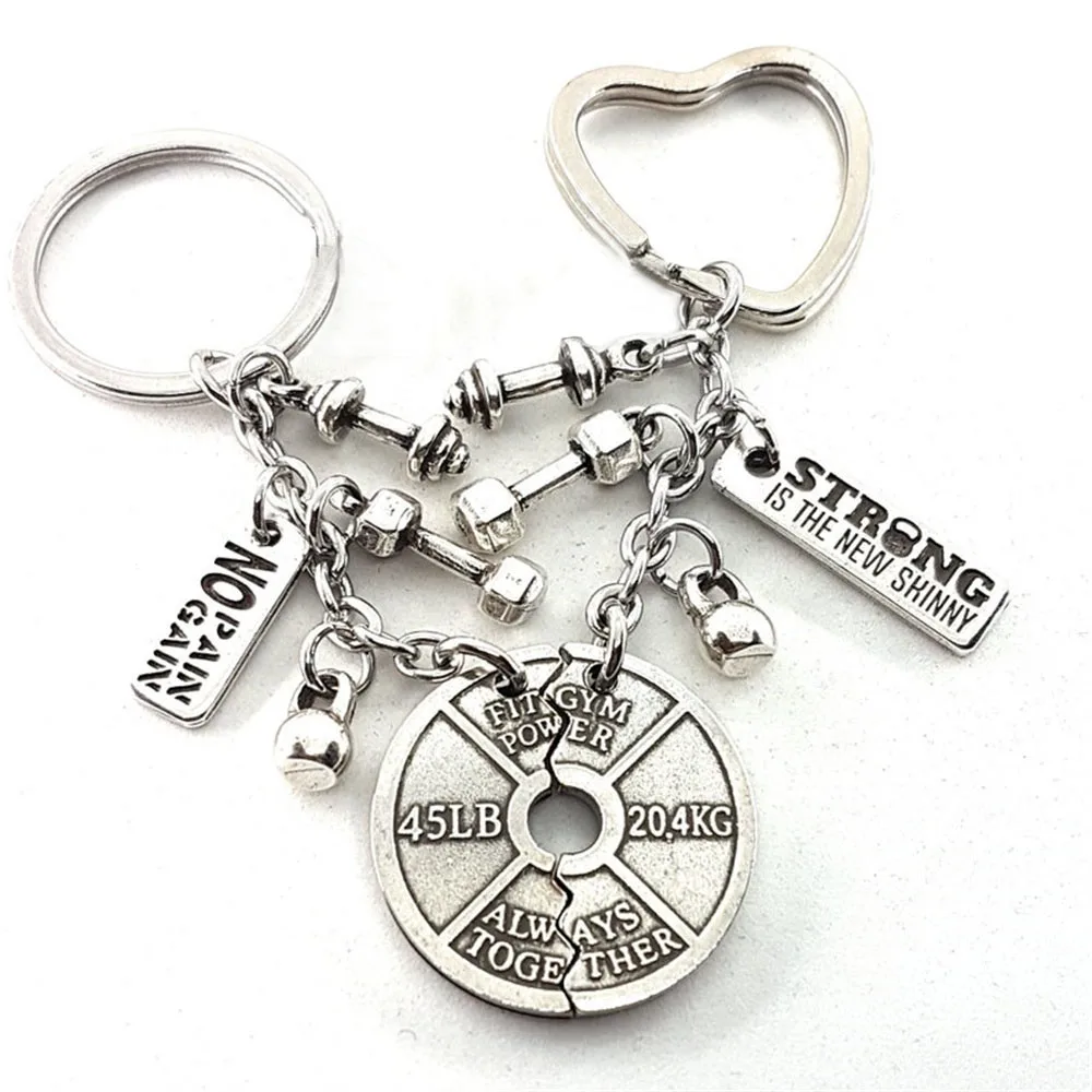 

10pair Couple Gift Gym Keichain Gym Gifts Weight Plate Always Together Your Motivation Bodybuilding Fitness Couple Gift